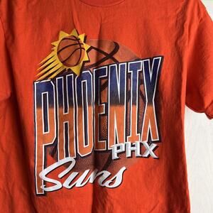 Tee Shirt NBA Mens Medium Phoenix Suns Tee Shirt Orange With Decal